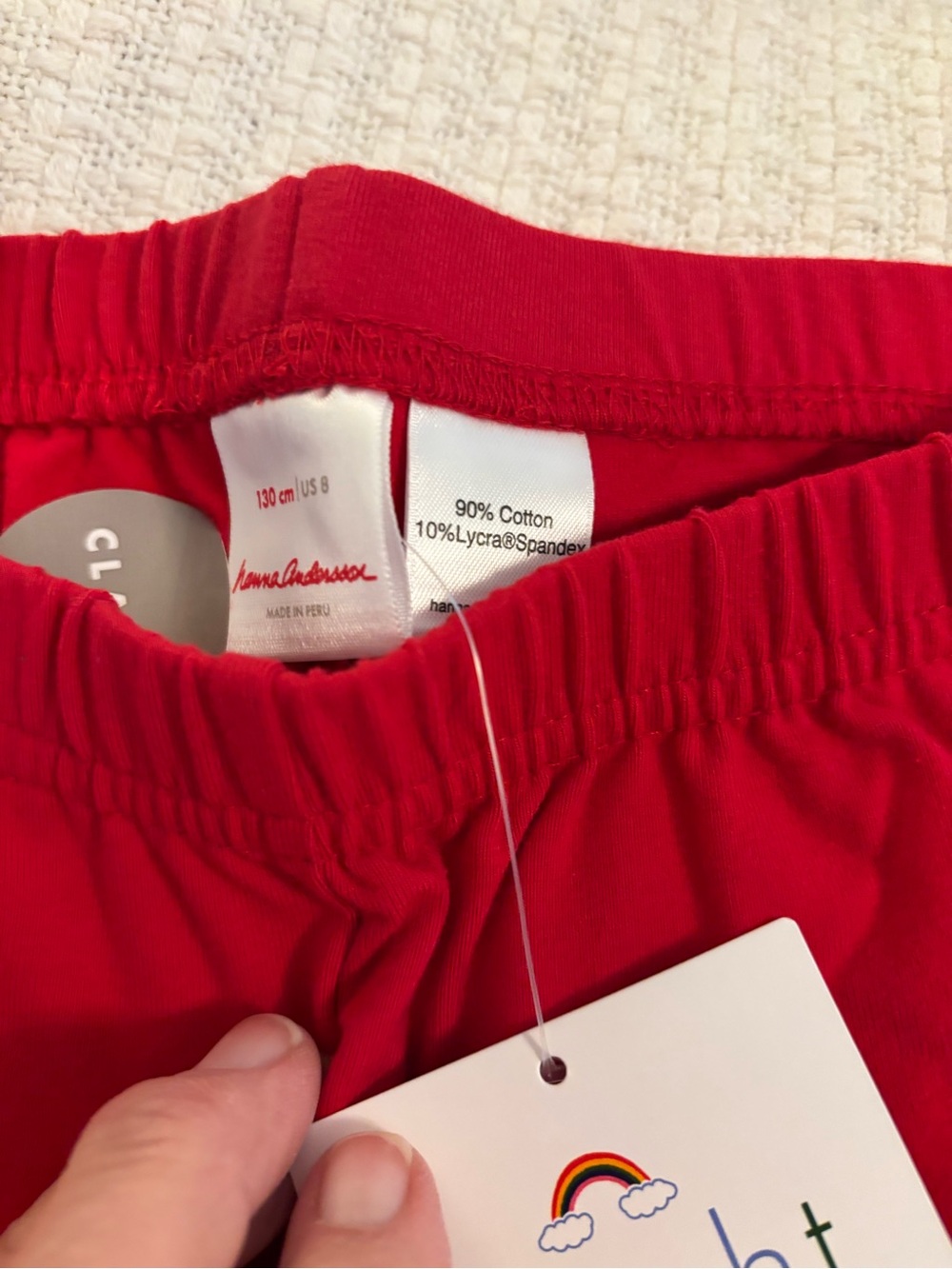 Hanna Andersson NWT red classic leggings size 130 or 8 - Picture 2 of 6
